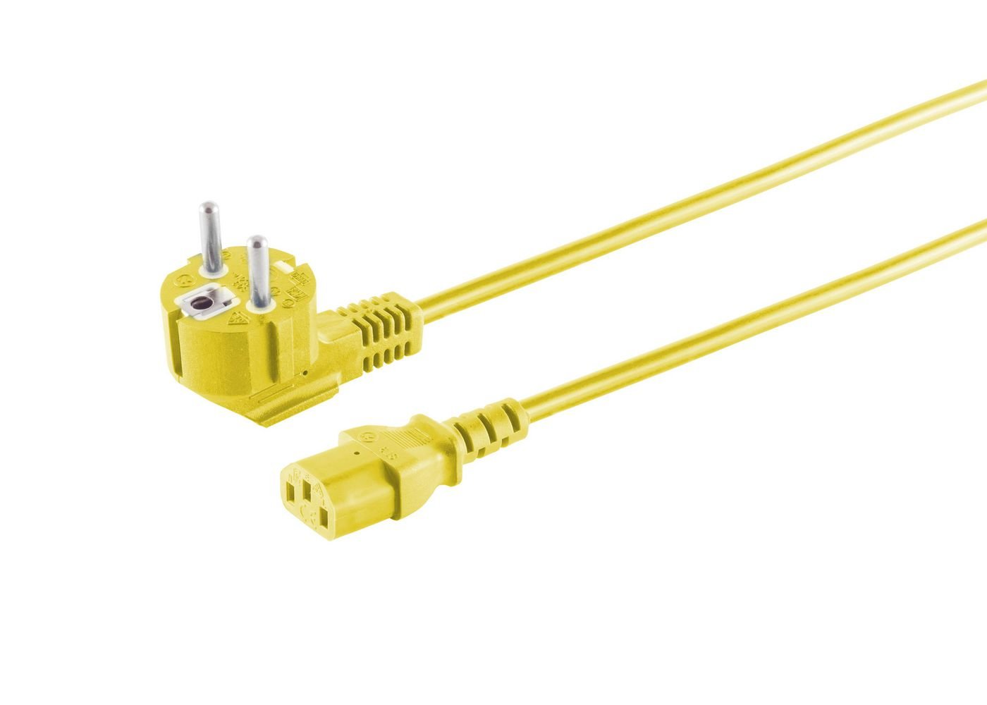 Power Cord Schuko Angled - C13 1.8m Yellow Microconnect