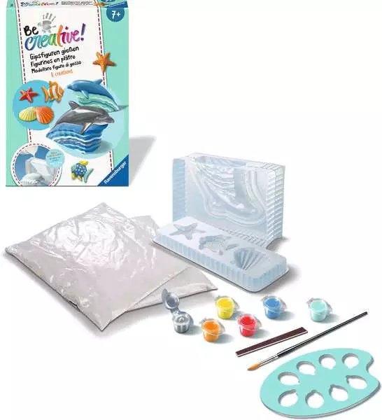 Ravensburger Habtelset Figuras De Yeso De Bricolaje Vierta Delfines, Tinker 25535