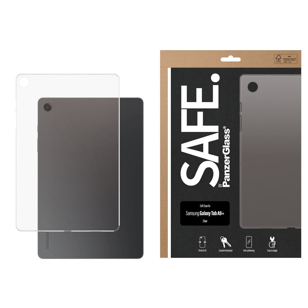 EAN 5715685015090 - PanzerGlass SAFE. by ® TPU Case Transparent Samsung Galaxy Tab A9+ funda para teléfono móvil Transparente imagen 2