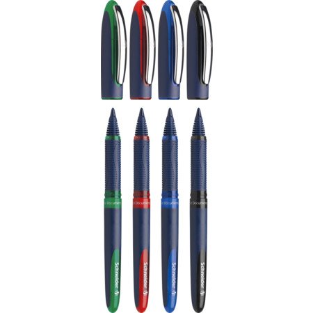 Schneider Schreibgeräte Schneider One Business - Roller De Tinta - Negro, Rojo, Azul, Verde - 0.6 Mm - Breit (Paquete De 4)