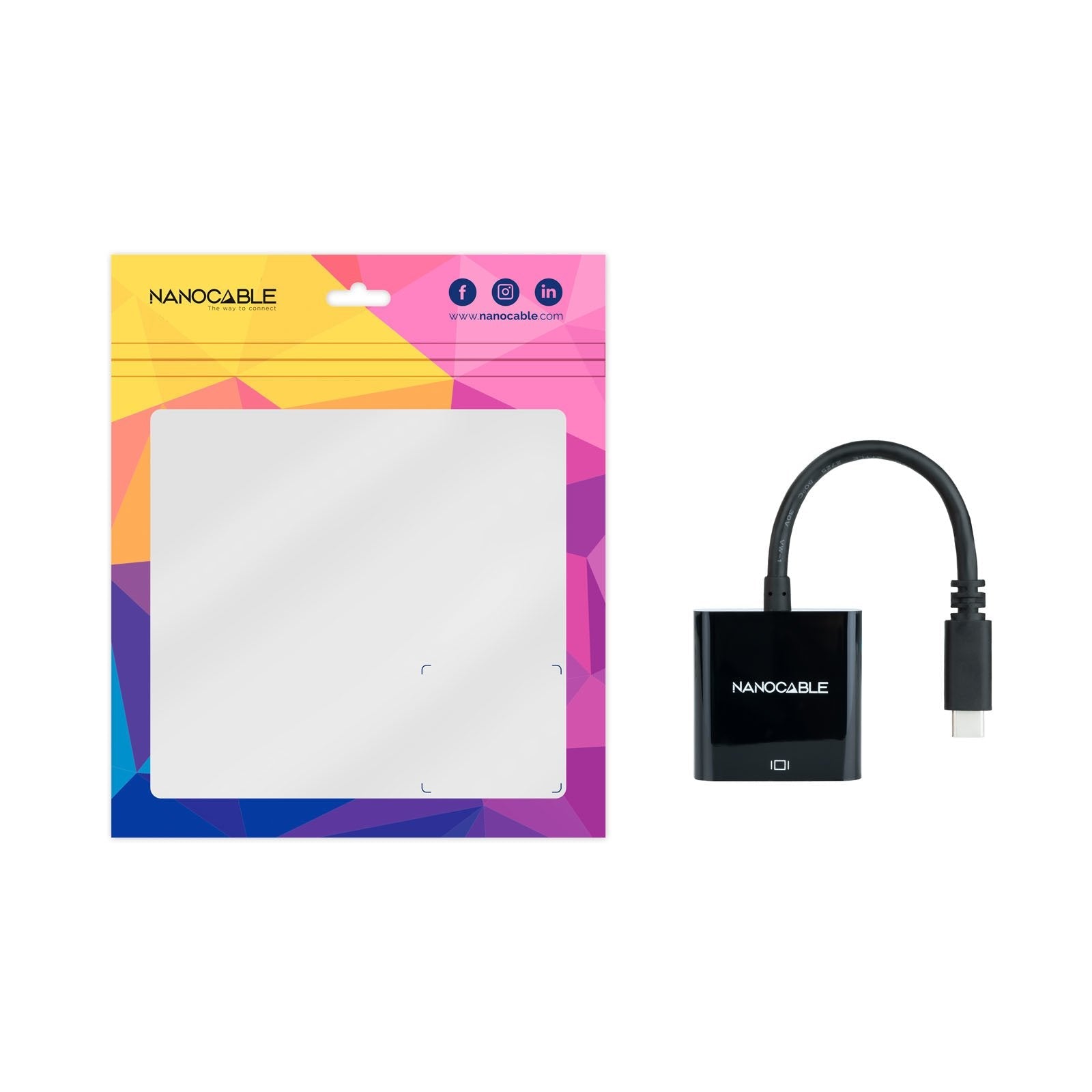 Nanocable Conversor Usb-C A Vga - 10cm - Negro