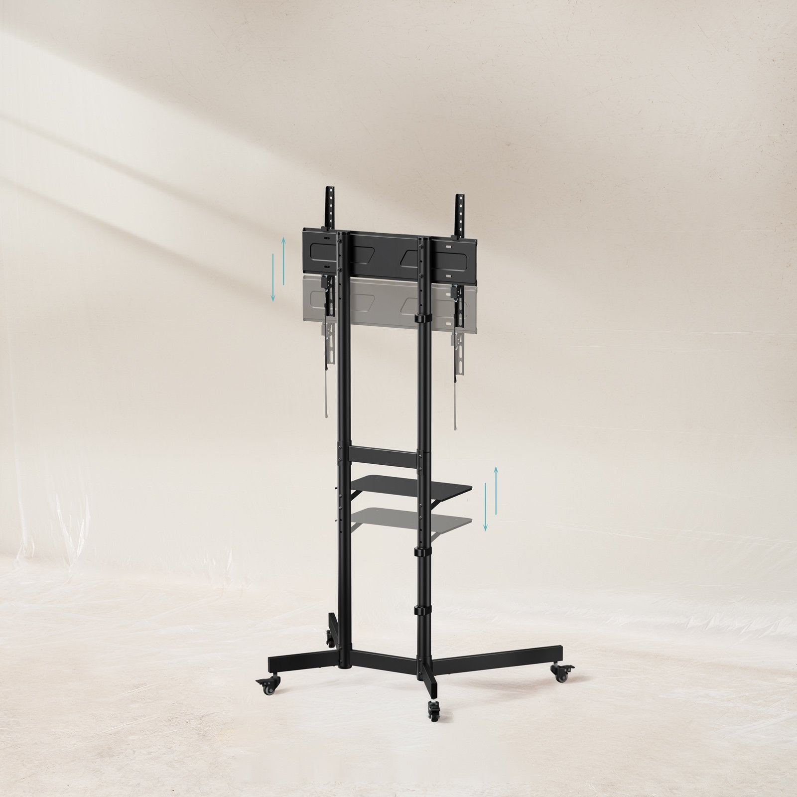 Soporte Suelo Tooq Ruedas "Kefren" 37-70" Negro