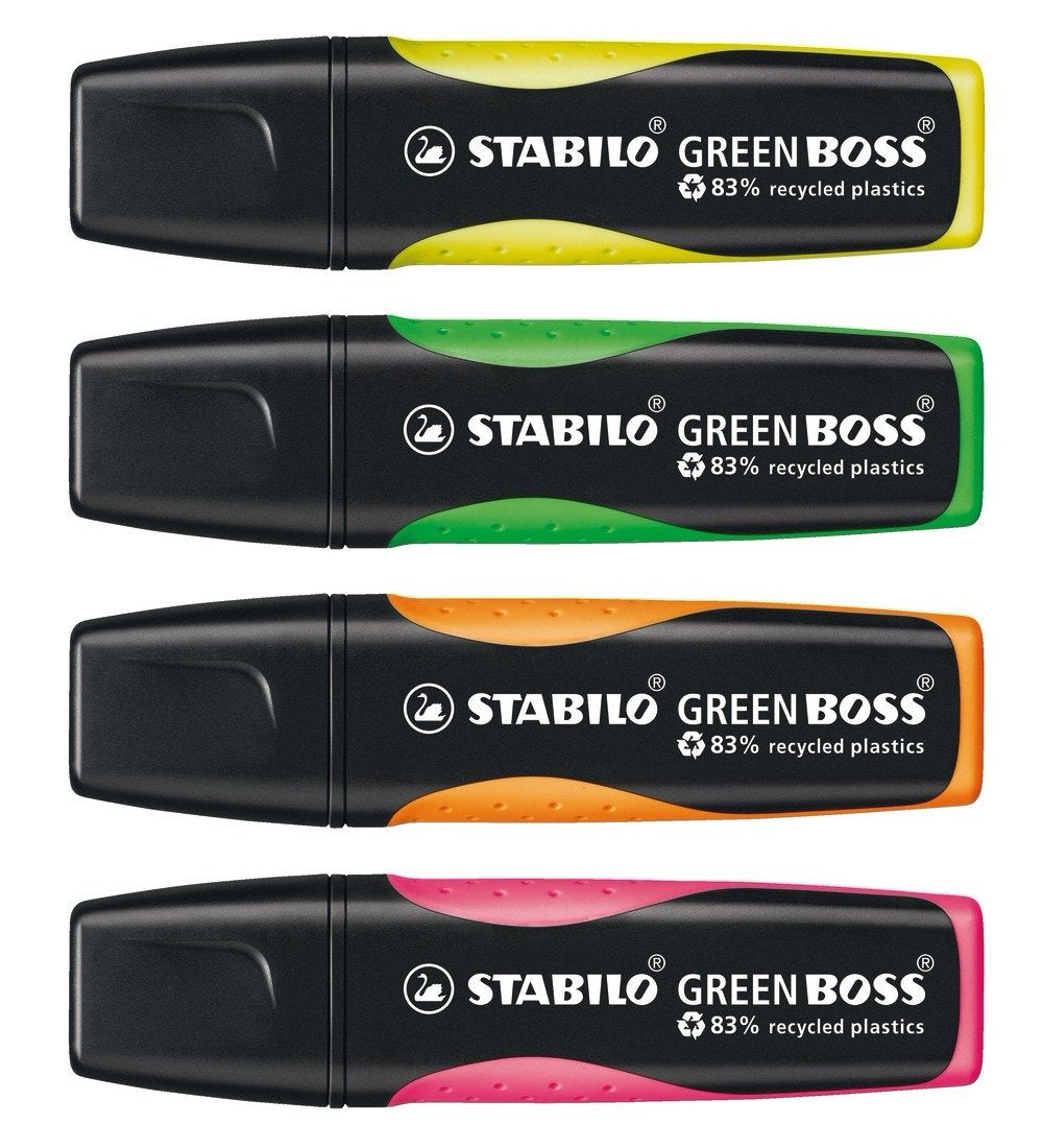Stabilo Green Boss Marcador 4 Pieza(S) Punta De Cincel Verde, Naranja, Rosa, Amarillo