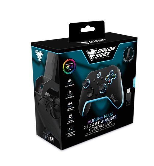 Gamepad Dragonshock Aurora Wireless +Bt Negro Ps3,Pc, Android