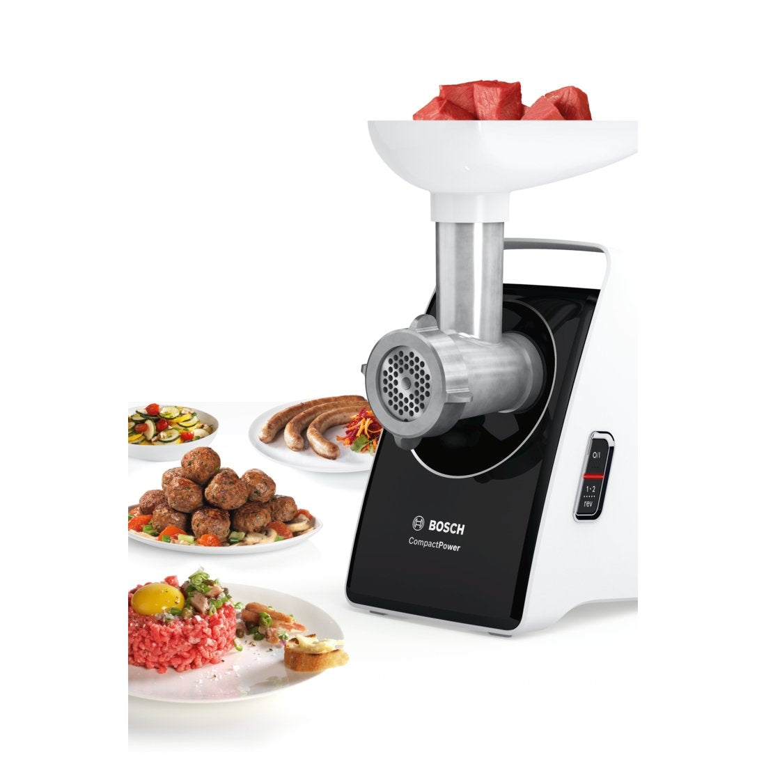 Picadora De Carne Bosch Mfw3850b Blanco, 1800 W, Nãºmero De Velocidades 2, Rendimiento (Kg/Min) 2, 500 W