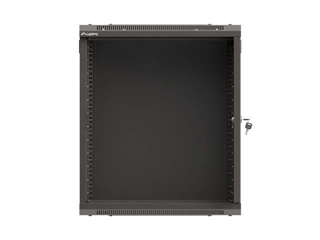 Lanberg Rack Cabinet 19" Wall-Mount 12u 540x350 Flat Pack With Glass Door Black
