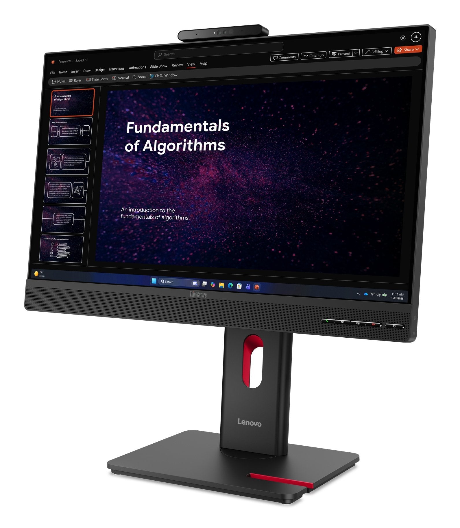 Lenovo Thinkcentre Tio24 Gen 6 Touch 23.8 Fhd 1920x1080 16:9 250nits Black 3y Warranty
