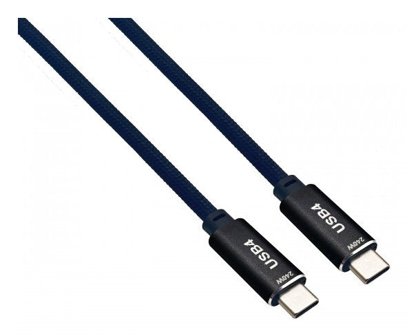 Helos Cable, Usb 4, 40 Gbps 240w,Tipo-C Premium Macho, 1,0m, Negro