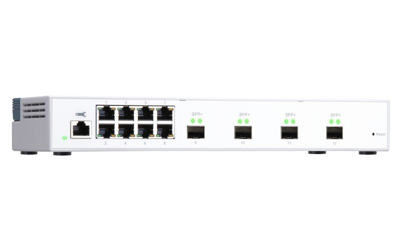 Switch Gestionable Qnap Qsw-M408s 12 Puertos (4*Sfp+ + 8*Rj45 Gigabit) Consola Rj45 Sin Ventilador Formato Sobremesa