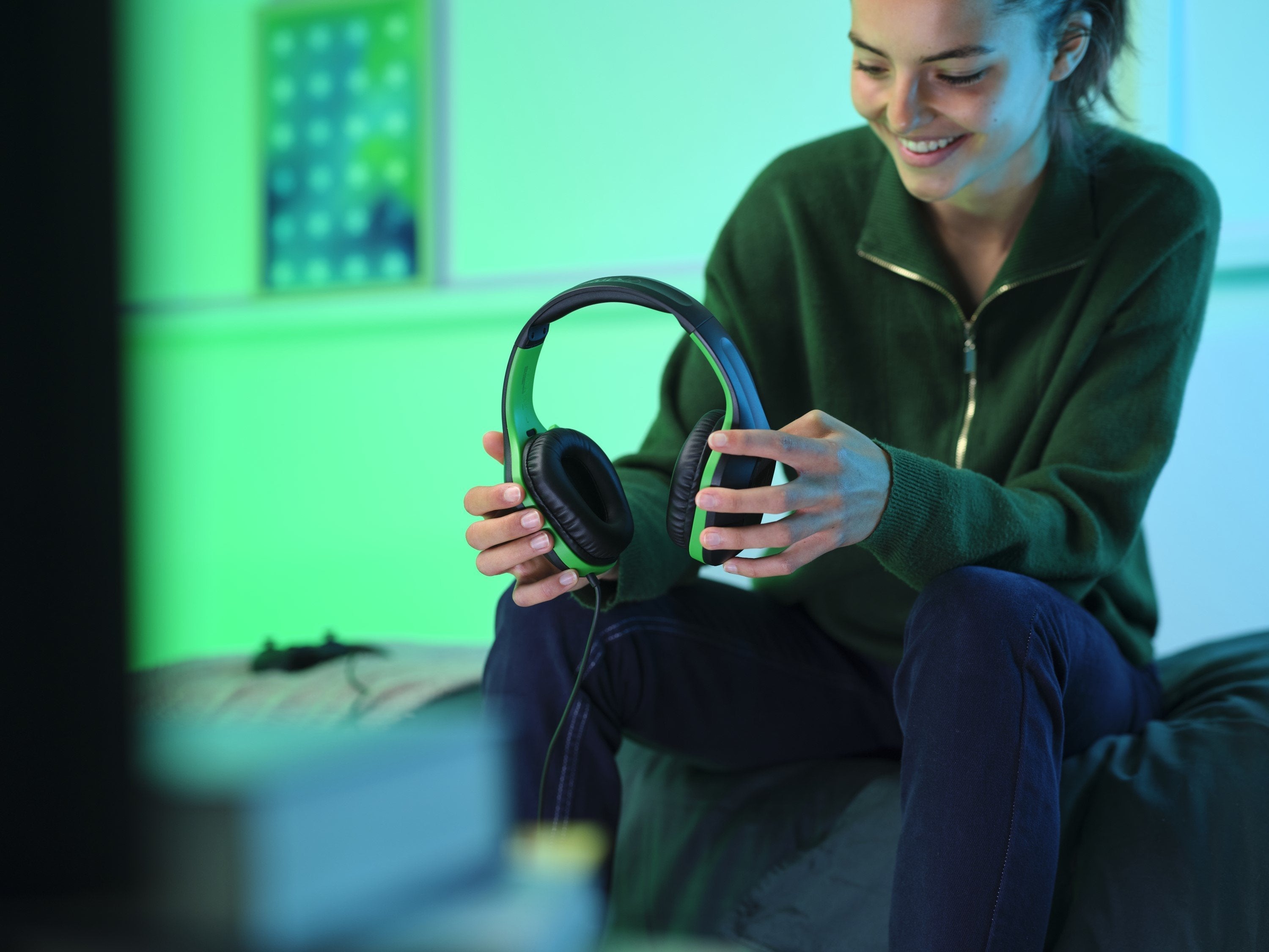 Auriculares Gaming Con Micrófono Trust Gaming Gxt 415 Zirox Xbox Jack 3.5 Verdes