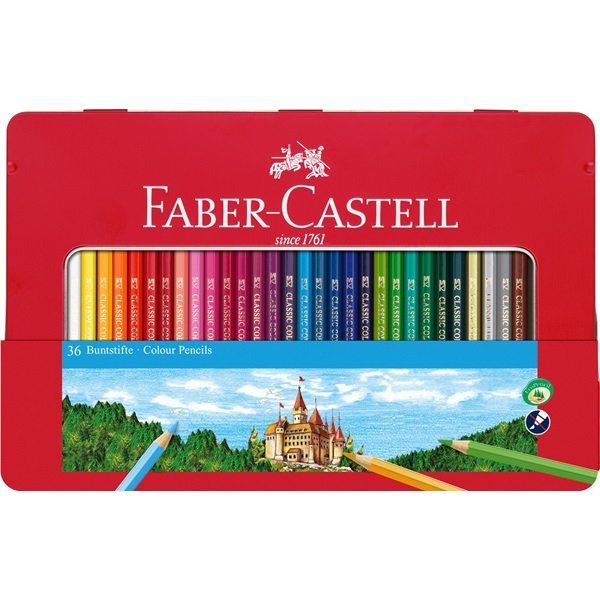 Faber-Castell - Lápices De Colores Hexagonal Lata 36 Piezas (115886)