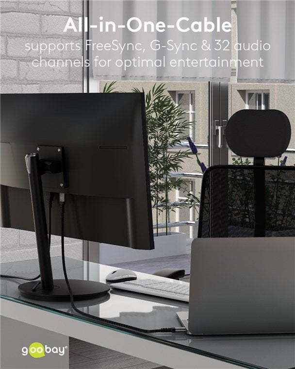 Goobay Displayport Cable 2.0 2.1, 80 Gbit S