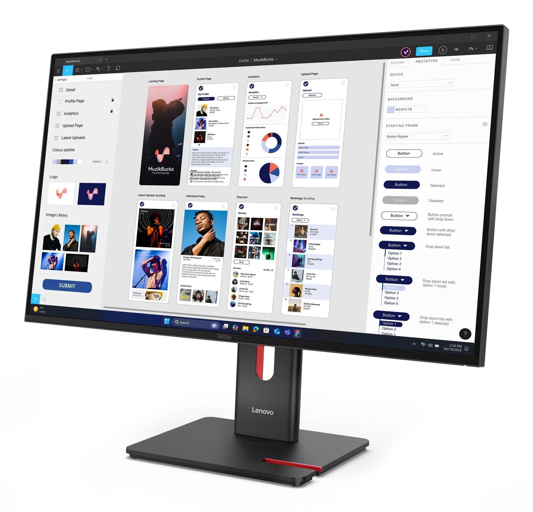 EAN 198156726681 - Lenovo ThinkVision T32UD-40 pantalla para PC 80 cm (31.5") 3840 x 2160 Pixeles 4K Ultra HD LCD Negro imagen 11