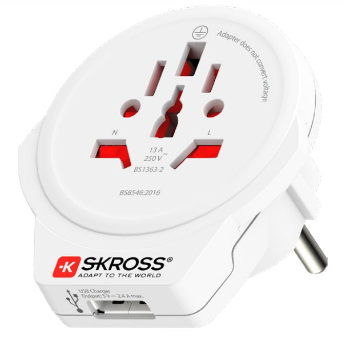 Adaptador De Enchufe A Europeo Skross Usb