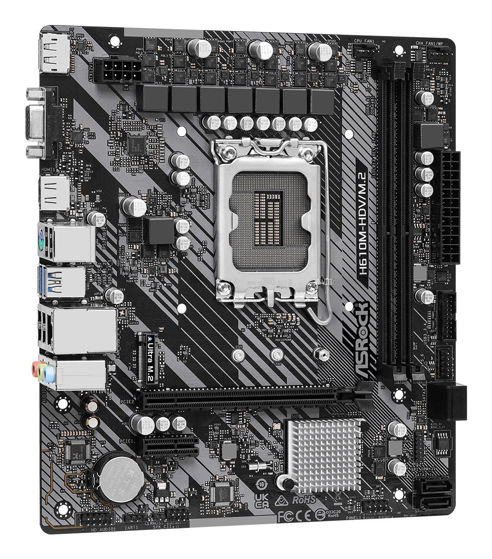 Placa Base Asrock 1700 H610m-Hdv/M.2 R2.0 M-Atx 2xddr4 4xsata6 2xusb 3.2 4xusb 2.0