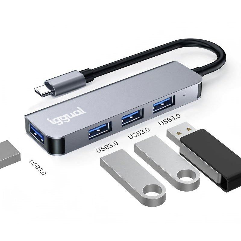 EAN 8435364319239 - iggual IGG319239 hub de interfaz USB 3.2 Gen 1 (3.1 Gen 1) Type-C 5000 Mbit/s Plata imagen 10