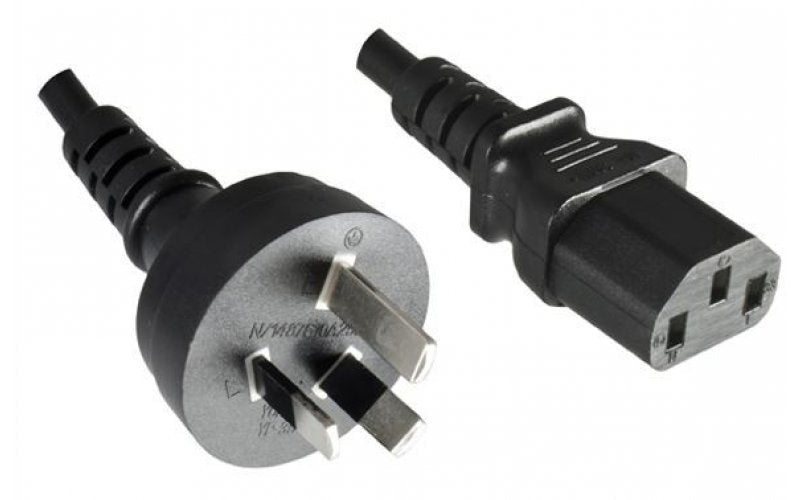 Australsk Netledning 1,8m Til C13, A+C, Sort, H05v, V-F 3g