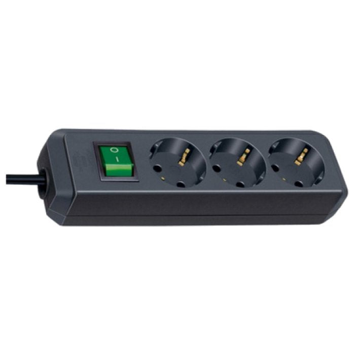 Brennenstuhl Eco-Line With Switch And 1,5 Mm² Ø Cable Base Múltiple 5 M 3 Salidas Ac Negro