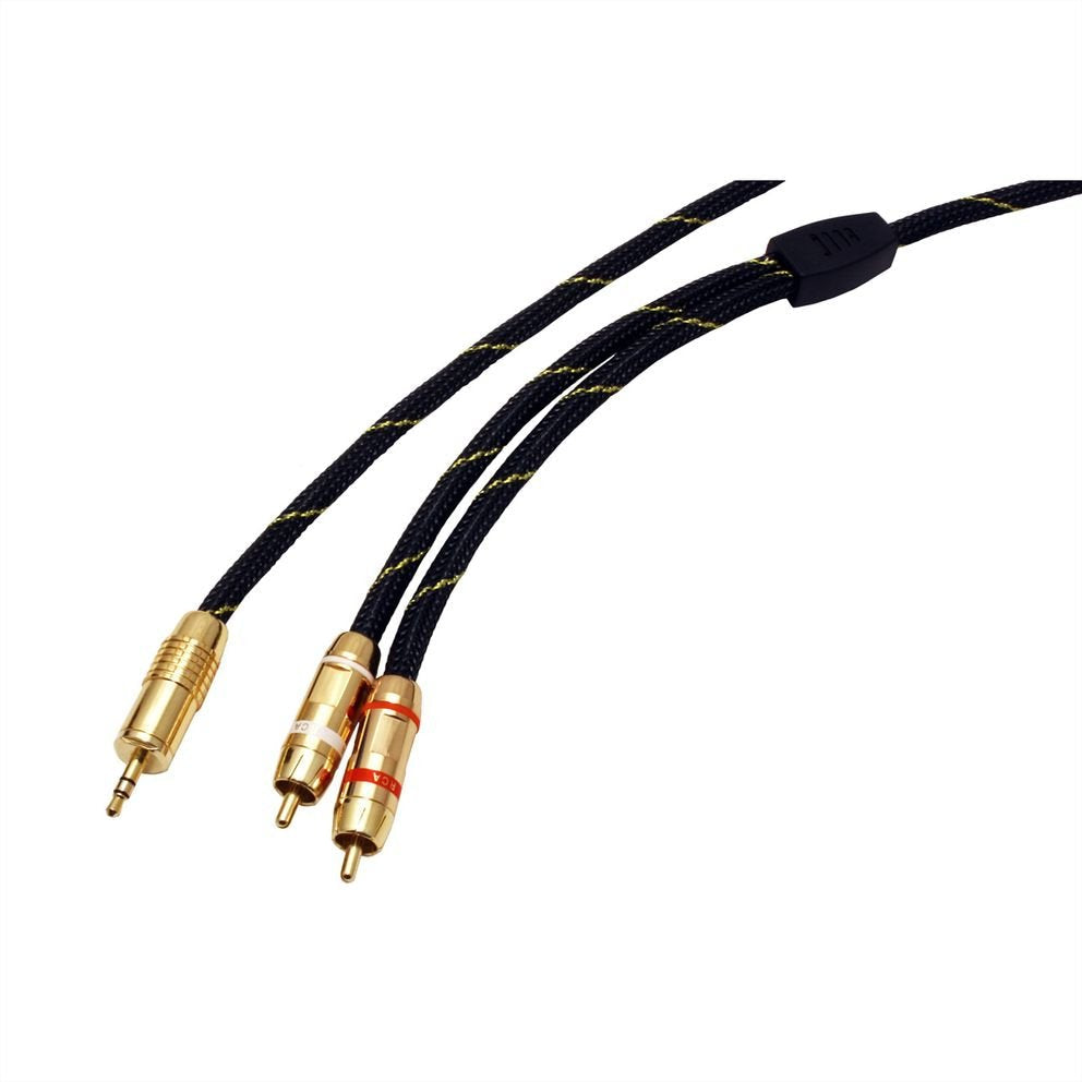 Roline Gold Audio-Verbindungscable 3,5mm Stereo - 2x Cinch Stecker Stecker 5m