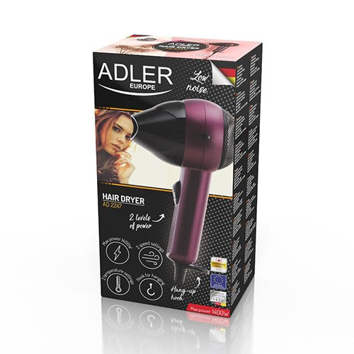 Secador De Pelo Adler Ad 2247 (1400 W - Color Morado)