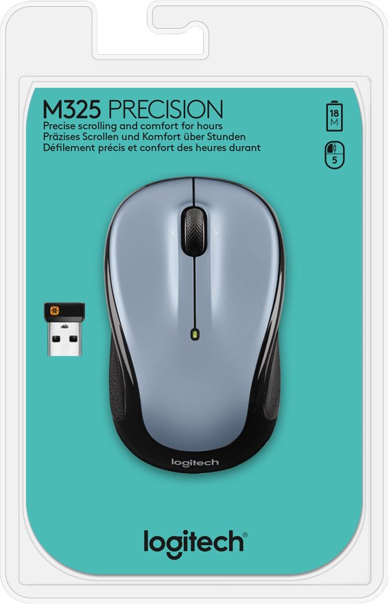 Raton Optico Inalambrico Logitech M325 Plata 910-002334