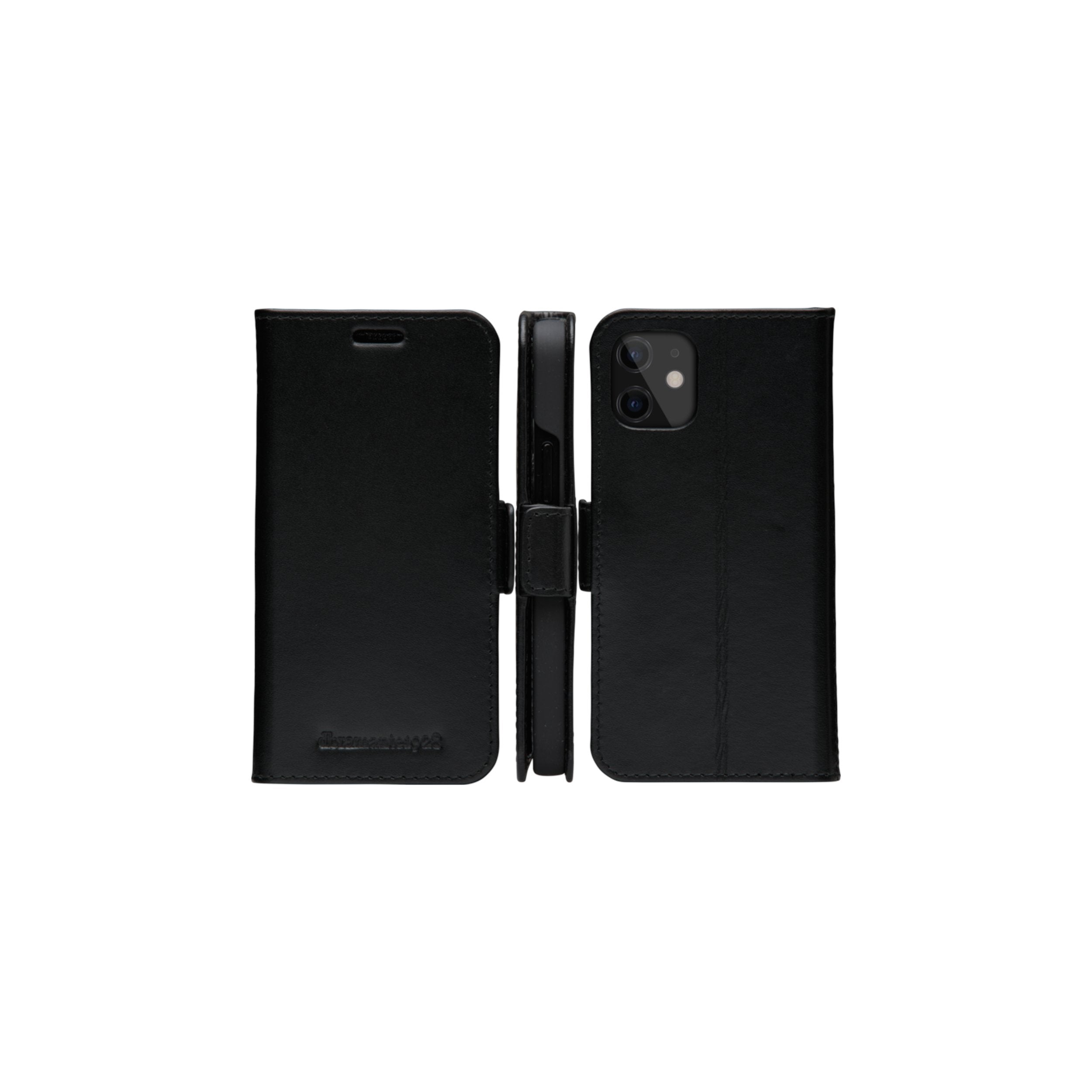 Dbramante1928 Copenhagen Slim Funda Con Tapa Para Teléfono Móvil Cuero De Grano Entero Negro Para Apple Iphone 12 Mini