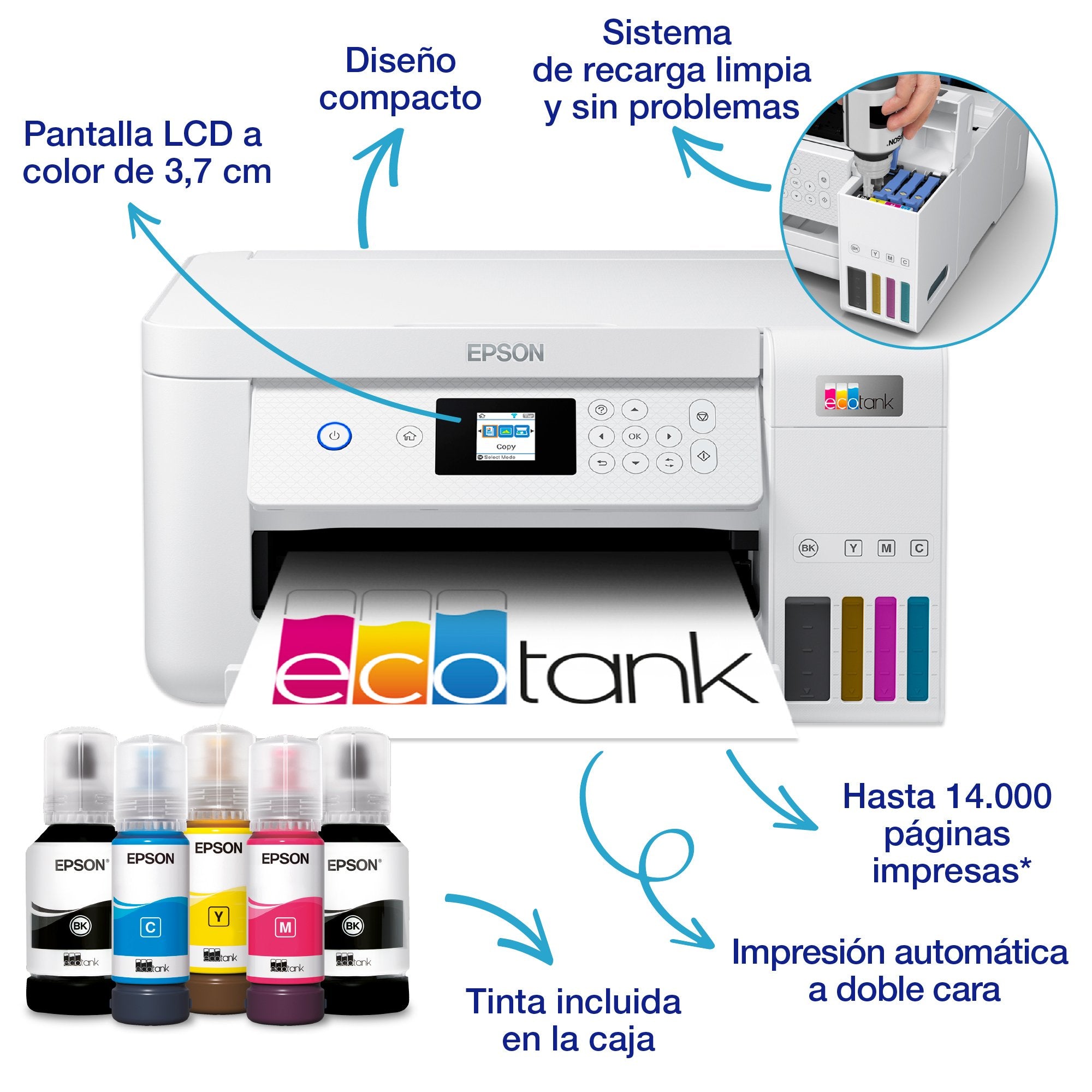 EAN 8715946686387 - Epson EcoTank ET-2856 Inyección de tinta 5760 x 1440 DPI 33 ppm Wifi imagen 30