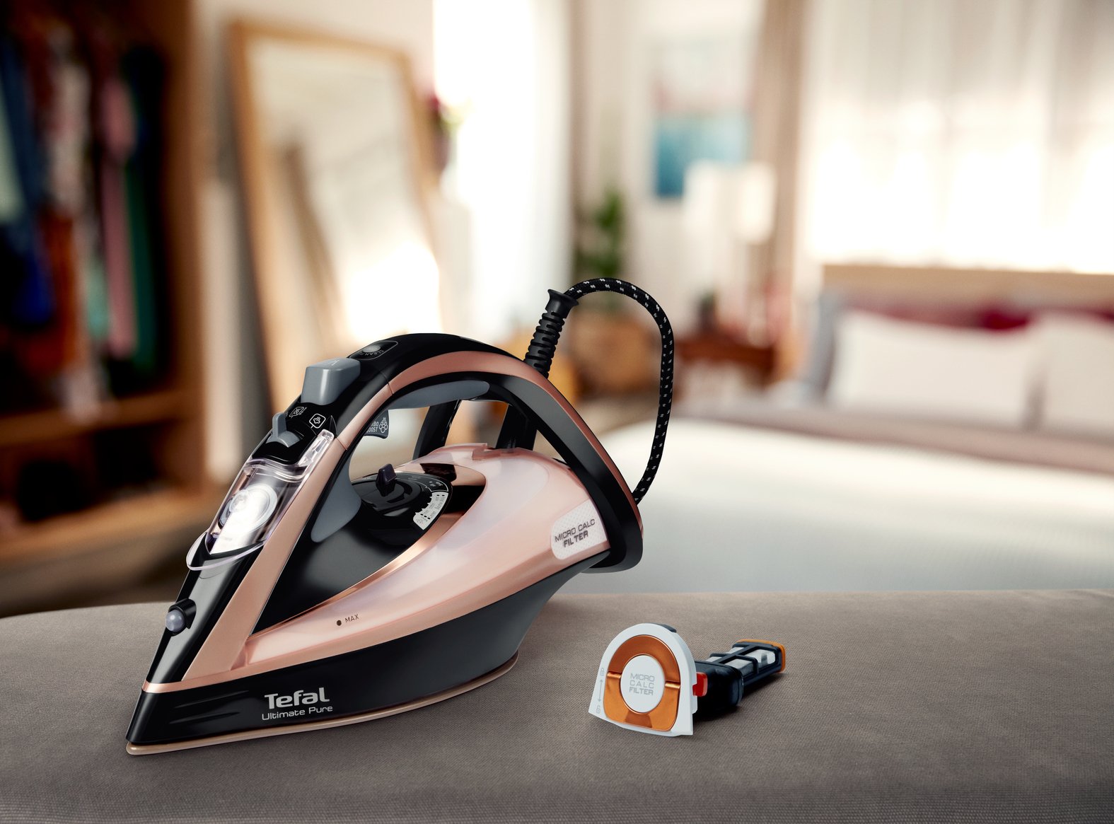 EAN 3121040069271 - Tefal Ultimate Pure FV9845 Plancha vapor-seco Suela Durilium Autoclean 3100 W Negro, Cobre imagen 12