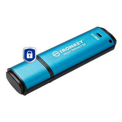 EAN 0740617338836 - Kingston Technology IronKey Vault Privacy 50 unidad flash USB USB tipo A 3.2 Gen 1 (3.1 Gen 1) Negro, Azu imagen 2