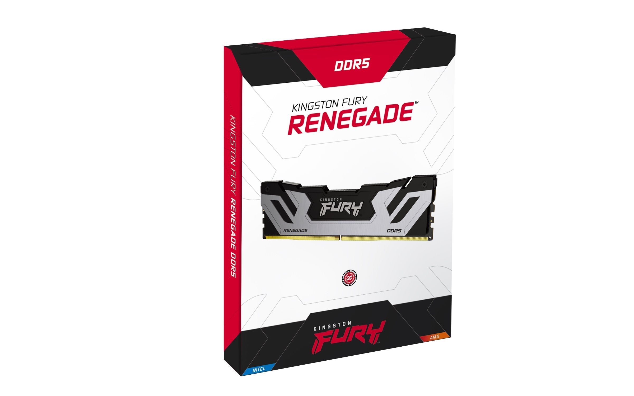 Memoria Kingston Fury 24 Gb 24x1gb Ddr5-8800, Ram Plateado/Negro, Kf588cu42rs-24, Renegade, Intel Xmp Kf588cu42rs-24
