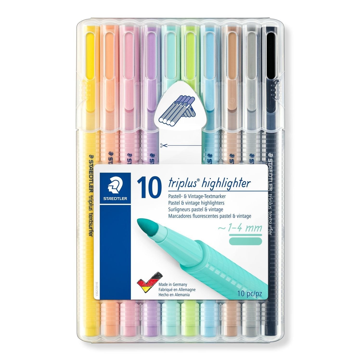 Staedtler Marcador Fluorescente Triplus Textsurfer 362 Colores Pastel & Vintage Estuche 10 Rotuladores