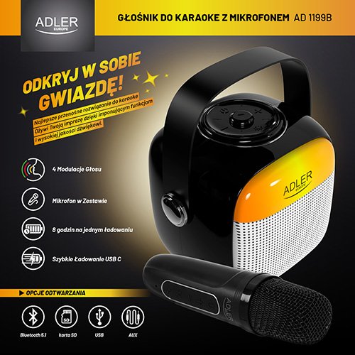 EAN 5905575902429 - Adler AD 1199B altavoz portátil o de fiesta Altavoz monofónico portátil Negro, Gris imagen 13