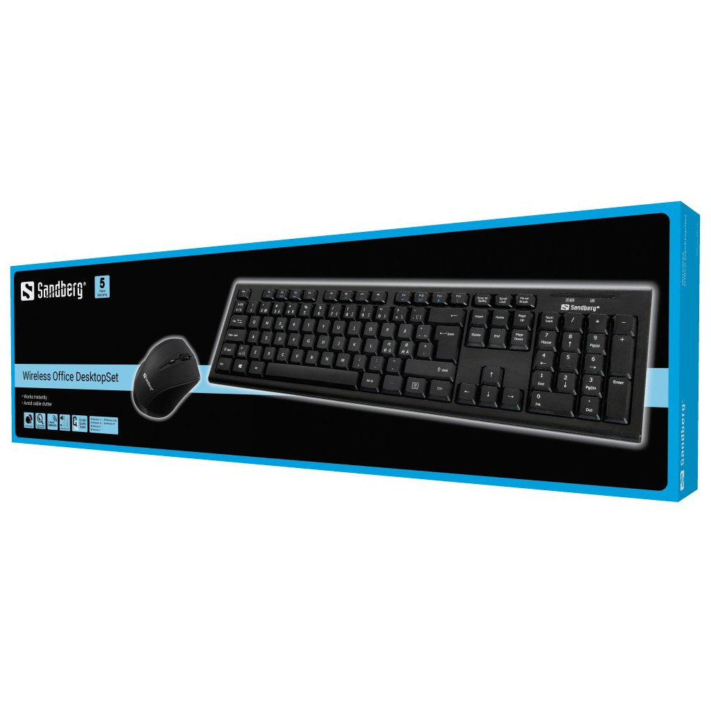 EAN 5705730631207 - Sandberg 631-20 teclado Ratón incluido Oficina RF inalámbrico QWERTY Nórdico Negro imagen 4