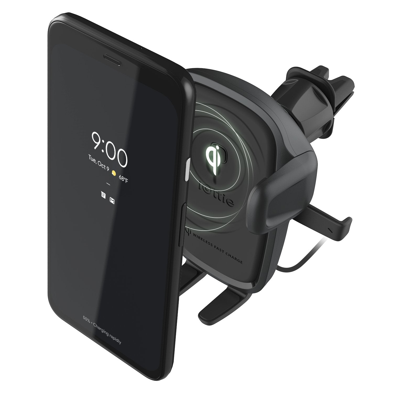 Cargador Iottie Easy One Touch 2 Smartphone Negro Usb Inalámbrico Carga Rápida Auto