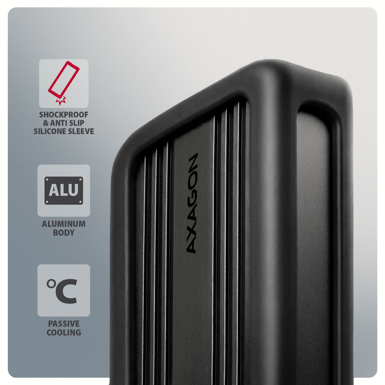 Axagon Eem2-40g Usb-C 40gbps External Enclosure For M.2 Nvme Ssd