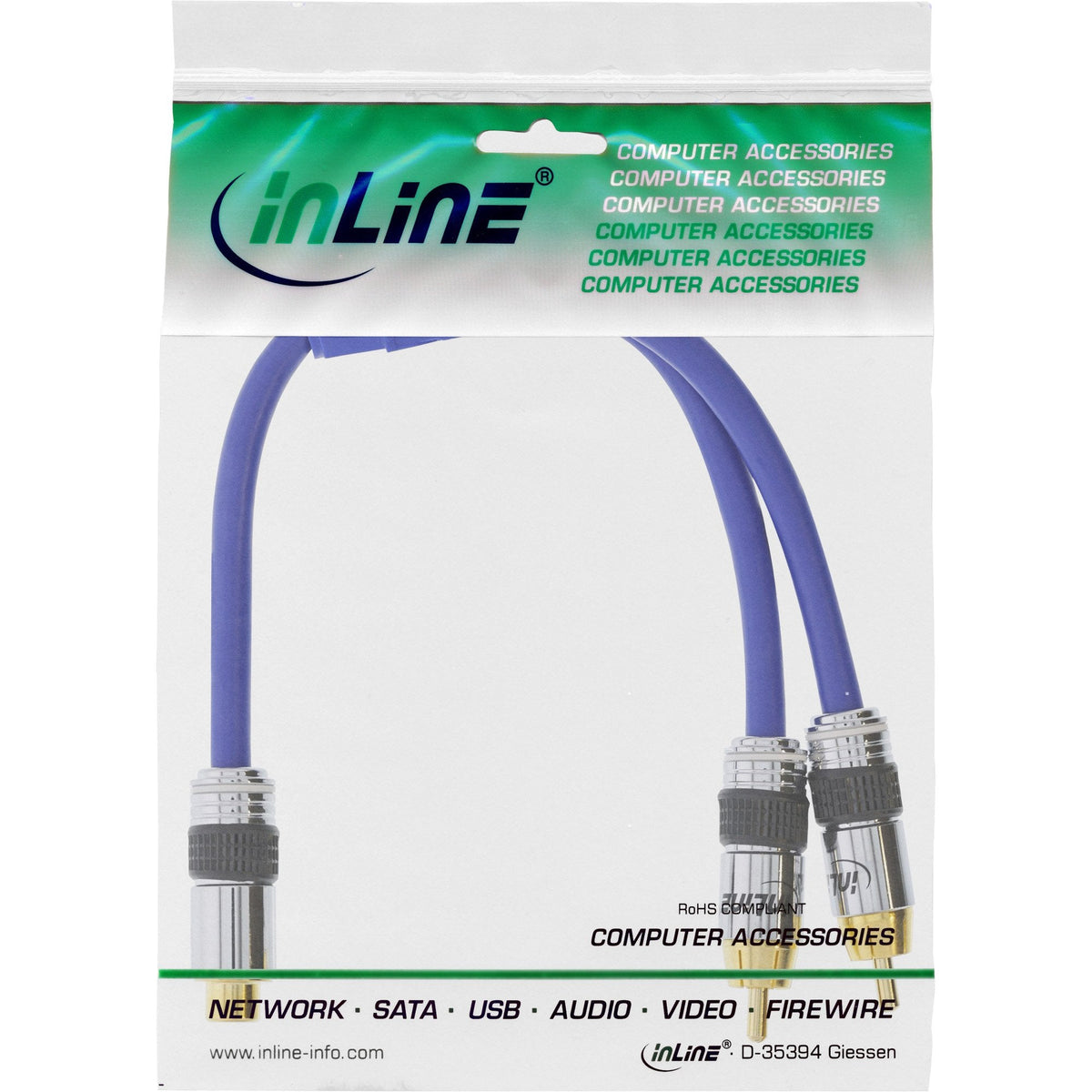 Inline Rca Y-Cable Premium 1x Rca Hembra A 2x Rca Macho 0,25 M