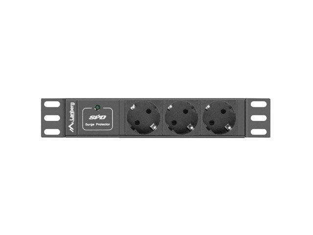 EAN 5901969416787 - Lanberg PDU-03F-0200-BK unidad de distribución de energía (PDU) 3 salidas AC 1U Negro imagen 4