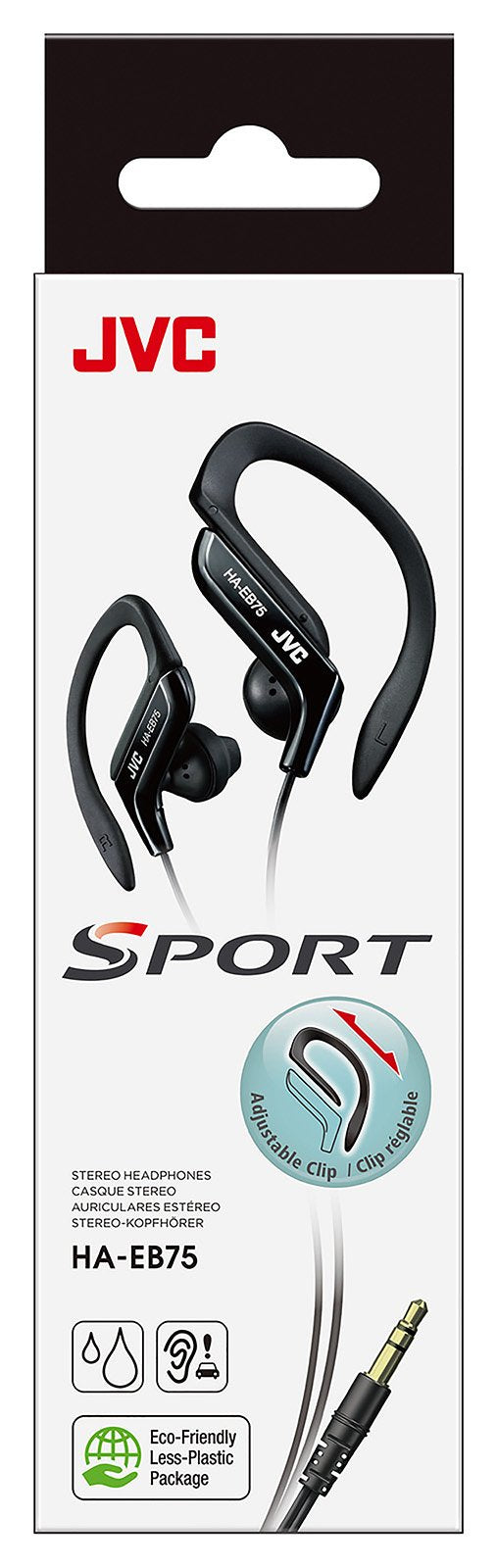 EAN 4975769009624 - JVC HA-EB75 Auriculares Alámbrico gancho de oreja, Dentro de oído Música Negro imagen 2