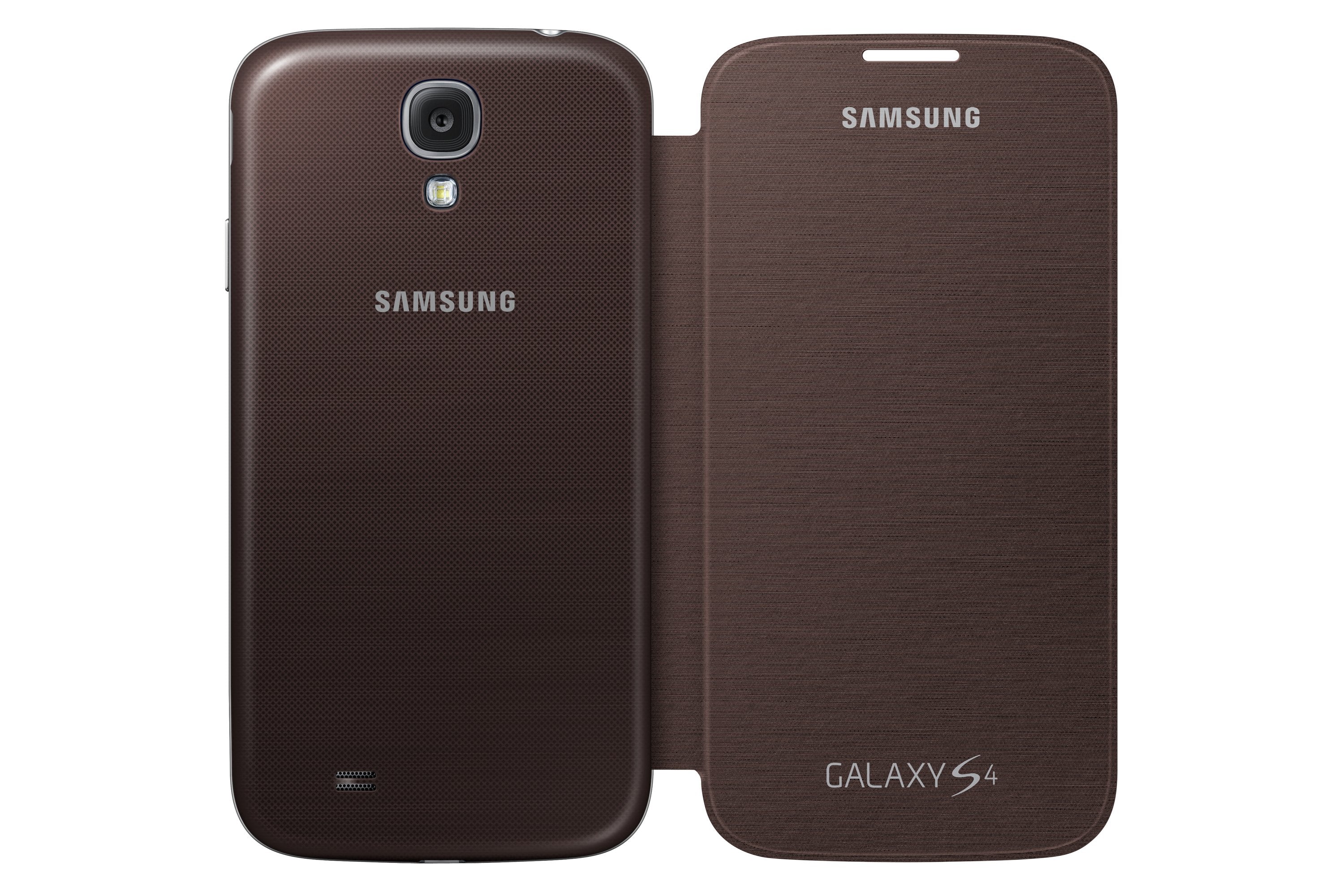 Samsung Flip Cover Funda Samsung Galaxy S4/Con Tapa.Sustituye Tapa Trasera/Marron/Ef-Fi950baegww