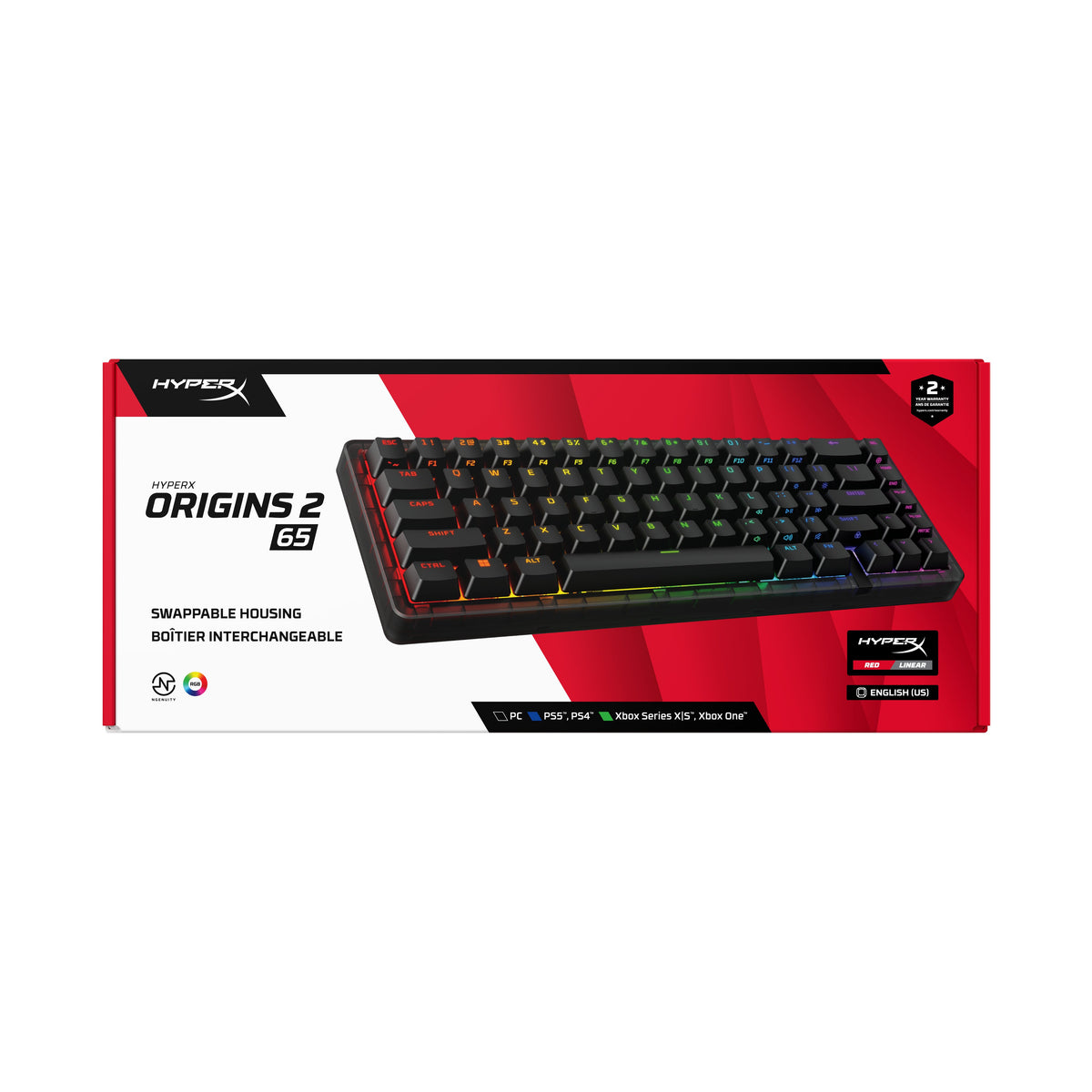 EAN 0198828944610 - HyperX Origins 2 65 teclado Juego USB Negro imagen 15