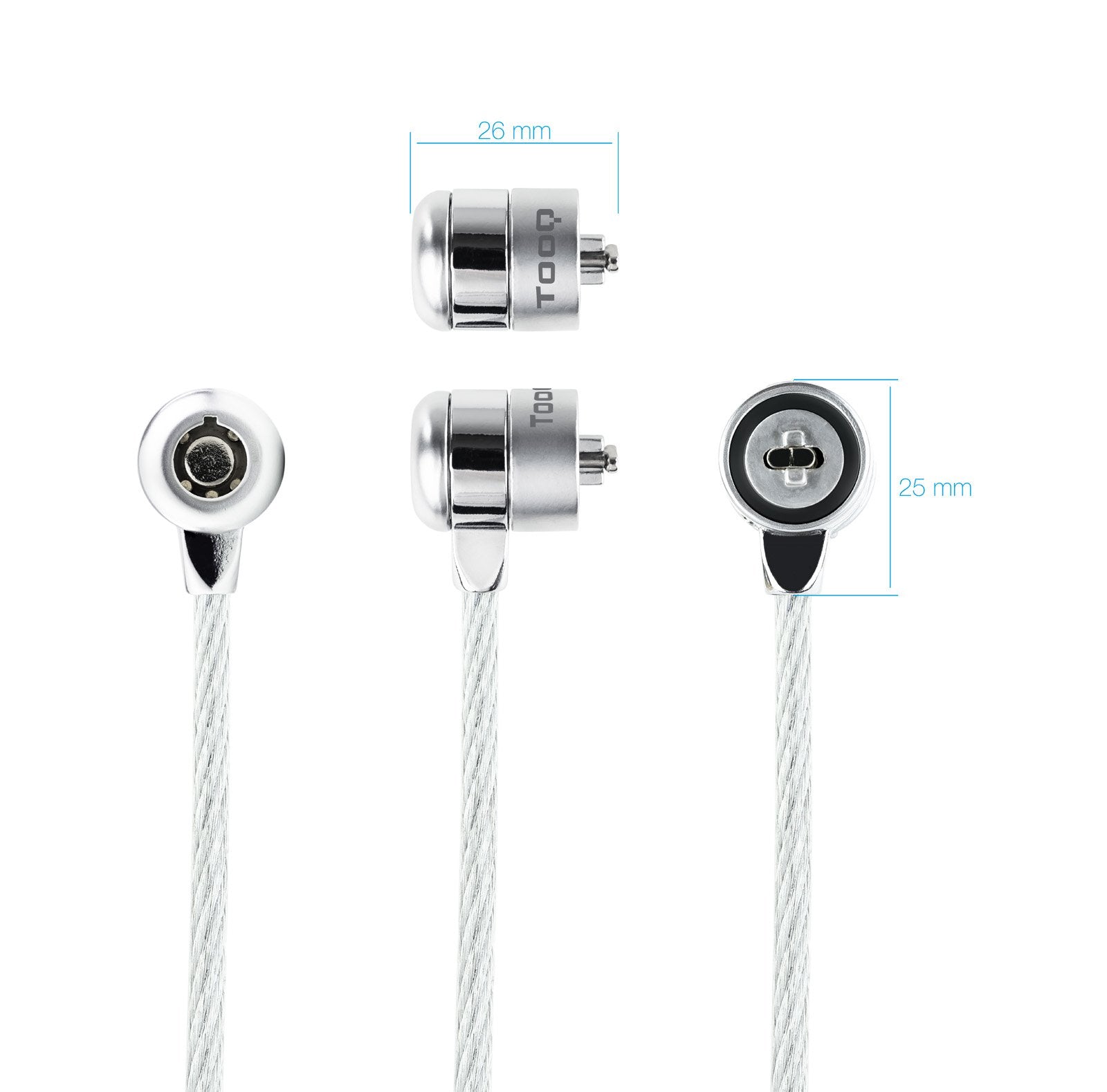 EAN 8433281009998 - TooQ TQCLKC0025 cable antirrobo Plata 1,5 m imagen 2