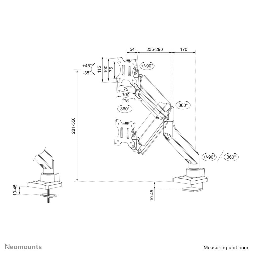 EAN 8717371449483 - Neomounts DS70-450WH1 soporte para monitor 106,7 cm (42") Escritorio Blanco imagen 20