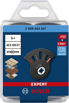Hoja De Sierra Segmentada Bosch Professional Expert Acz 105 Et Multi Material, Ø 105 Mm 5 Piezas, Dientes De Carburo 2608664207