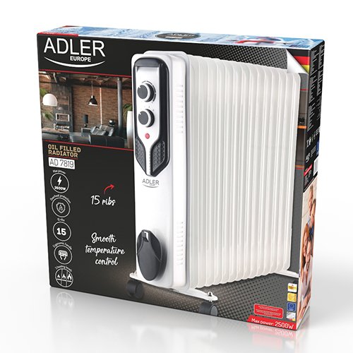 EAN 5903887805933 - Adler AD 7819 calefactor eléctrico Interior Blanco 2500 W Radiador de aceite eléctrico imagen 6