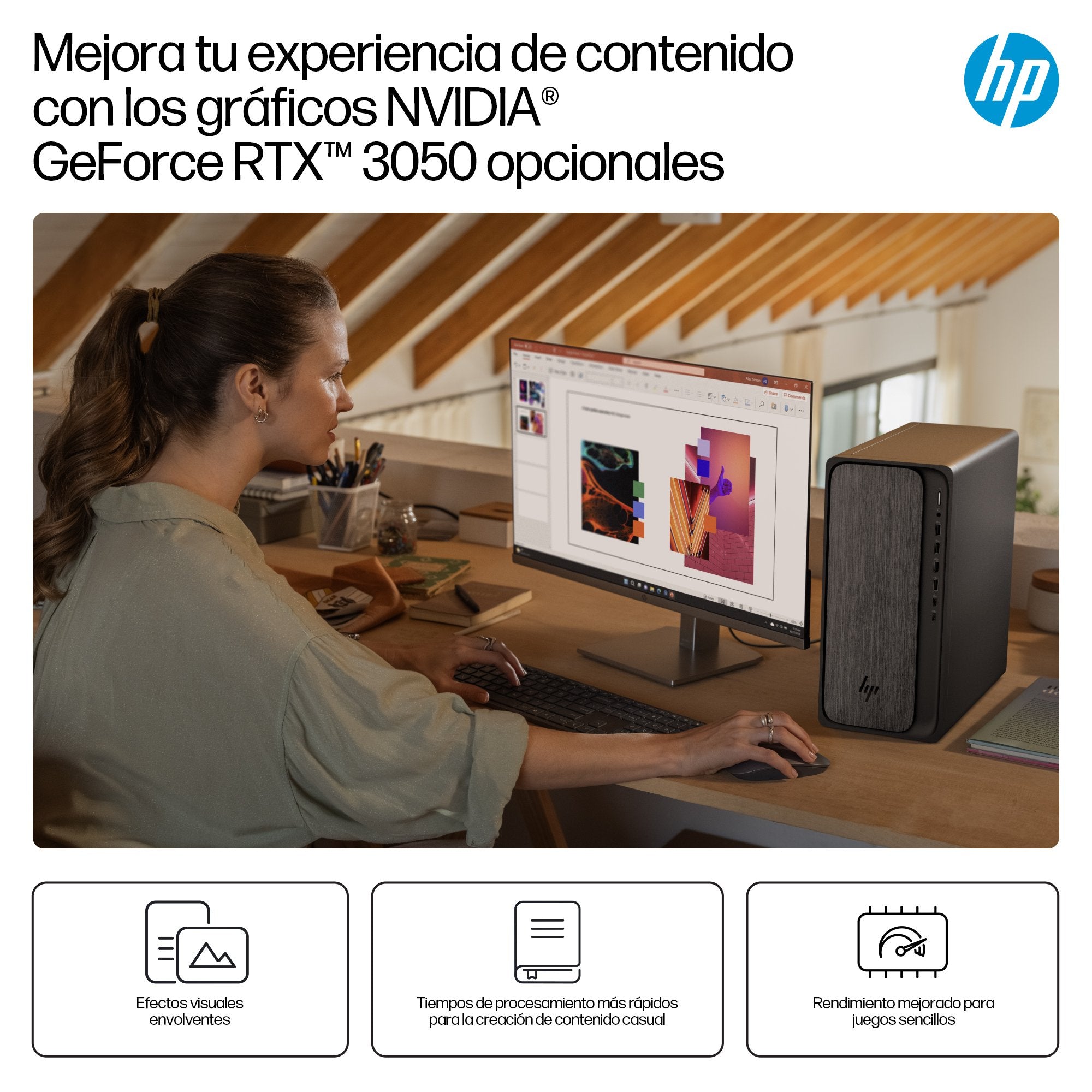 EAN 0199764264343 - HP OmniDesk M02-0013ns AMD Ryzen™ 5 8500G 16 GB DDR5-SDRAM 1 TB SSD Windows 11 Home Torre PC Negro, Gris imagen 10