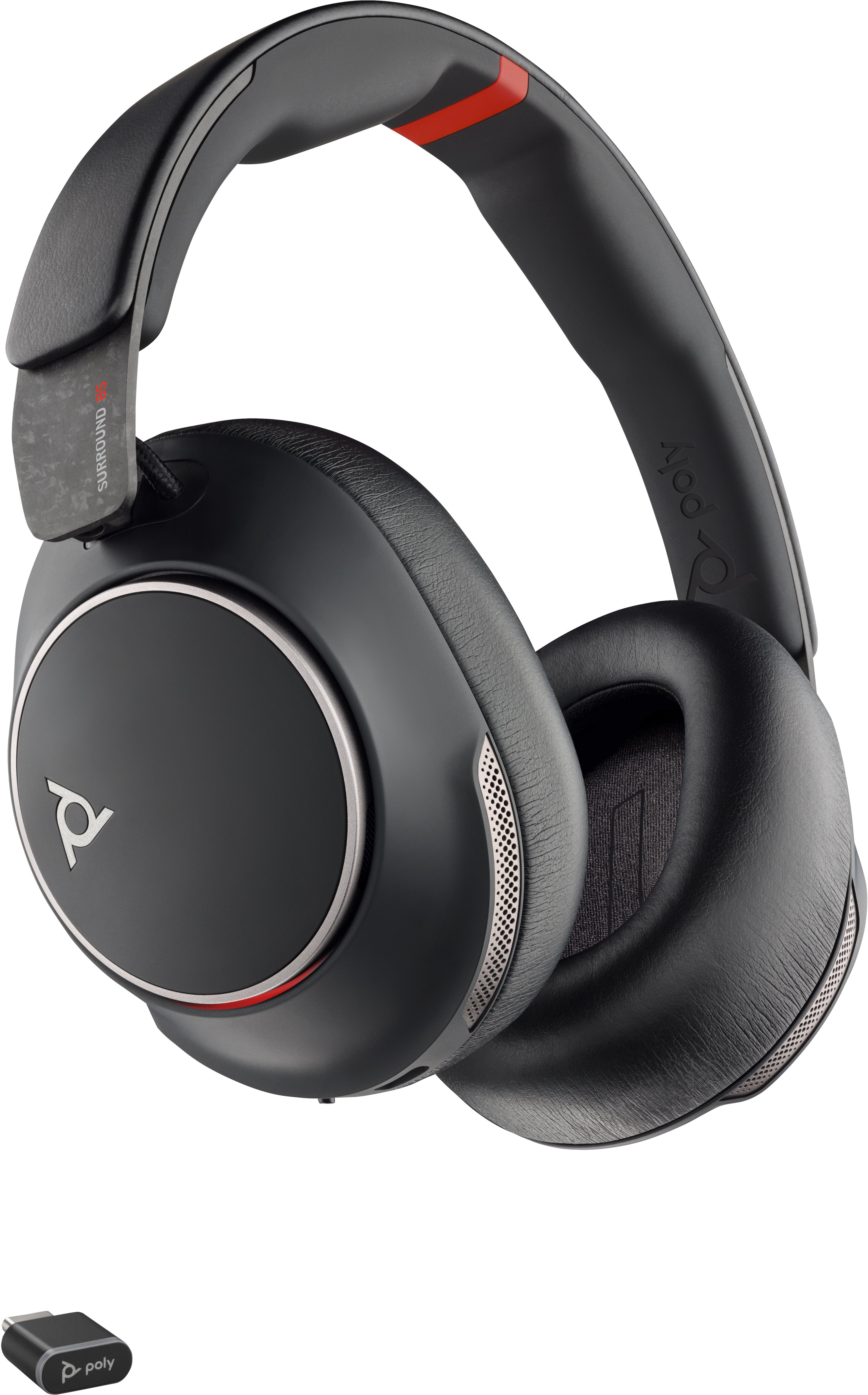 Auriculares Hp Poly Voyager Surround 85 Uc Usb-C + Adaptador Usb-C/A + Base De Carga