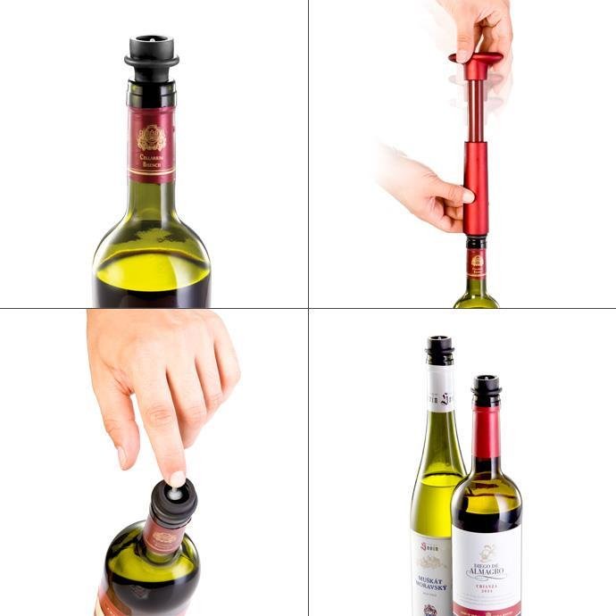 Bomba De Vacío Uno Vino + 2 Tapones