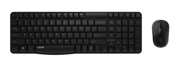 Rapoo Cableloses Deskset X1800s Qwertz Keyboard + Mouse Black