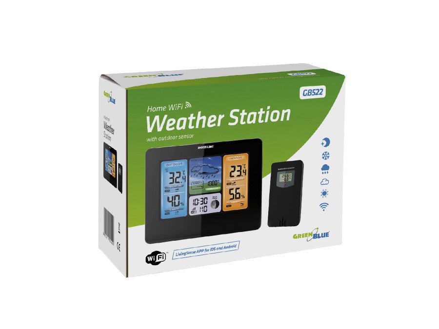 Greenblue Estación Meteorológica Sensor Exterior Negro Gb522