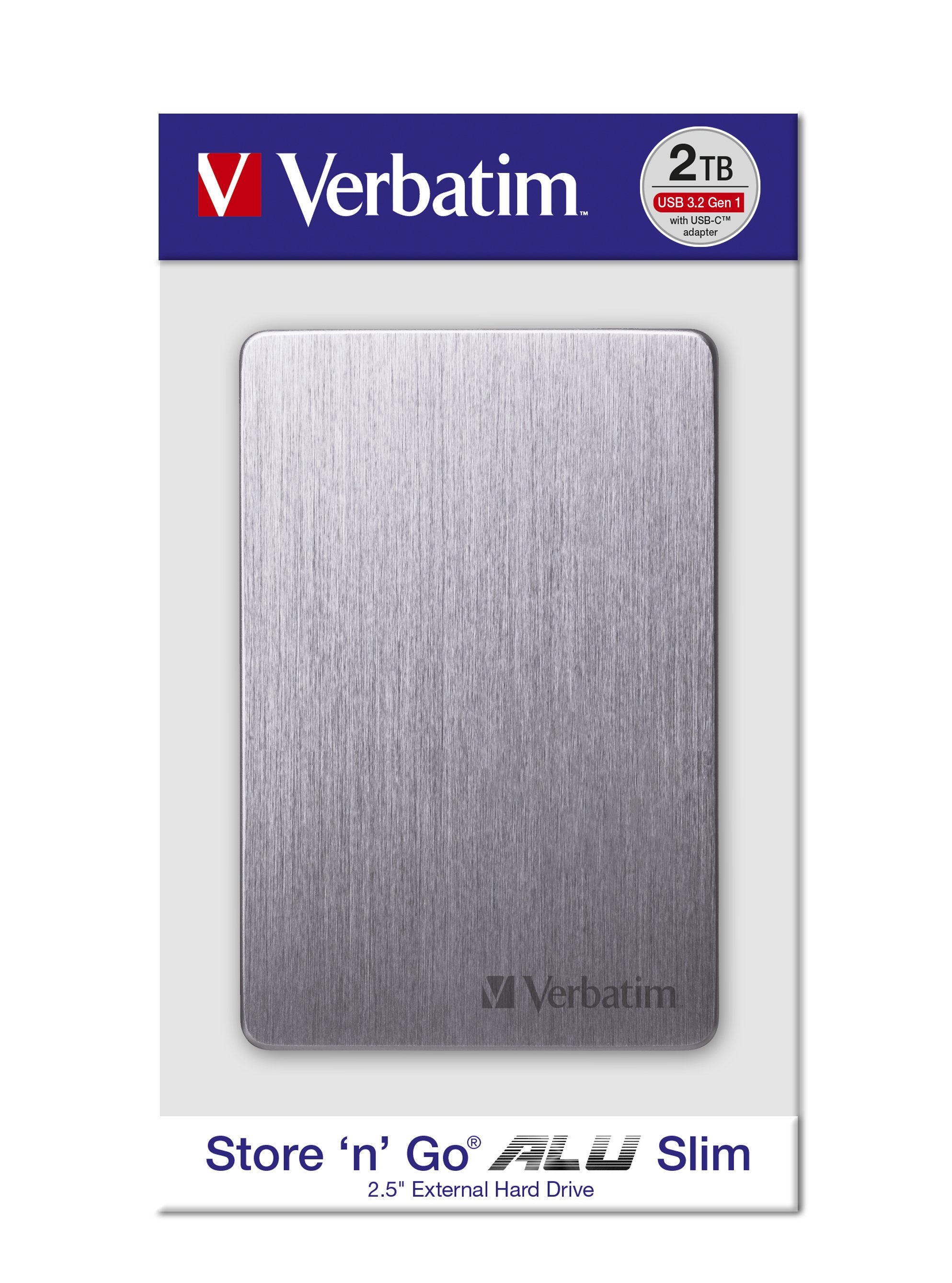 Disco Externo Hdd Verbatim Portátil Store 'N' Go Slim 2 Tb Gris Espacial